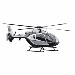 Fototapeta premium A clean vector illustration of a helicopter representing efficient transportation in urban areas and its importance for the lives of people and other living beings. Ideal for posters, book covers