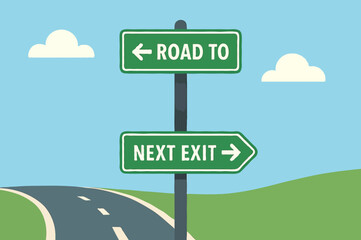 road sign with words