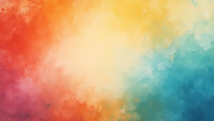 Abstract watercolor painting with vibrant rainbow color palette mix