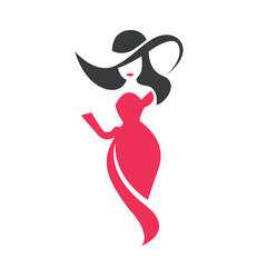 lady vector abstract modern logo