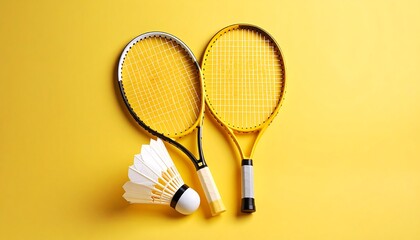Badminton rackets and shuttlecock