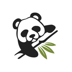 panda bamboo vector abstract modern logo