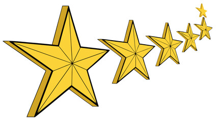 Fototapeta premium Five Gold Stars in a Row Representing Achievement and Excellence