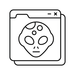 Alien Research Vector outline illustration style icon. EPS 10 file