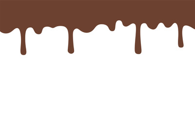 Melted chocolate seamless texture. Seamless pattern of melted chocolate. Banner seamless pattern. Vector illustration