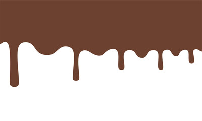 Melted chocolate seamless texture. Seamless pattern of melted chocolate. Banner seamless pattern. Vector illustration