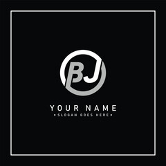 Creative Logo for Initials BJ in Monogram Style - Vector Template for Initial Letter B and J