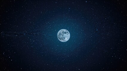 An impressive celestial photograph of the moon on a warm summer evening