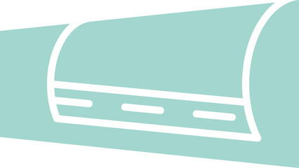 Floating Tunnel Icon in Turquoise and White Color.