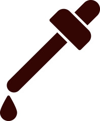 Flat style pipette icon in brown color.