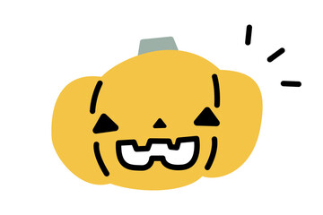 かわいいハロウィンのかぼちゃのイラスト お化けカボチャ ジャックオランタン