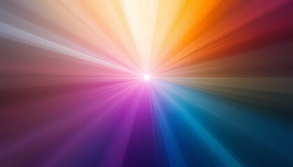 Abstract colorful light burst with radiating rays and a bright central point of illumination