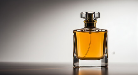 perfume bottle isolated on black
