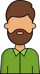 Faceless Man Character in Green Shirt Icon.