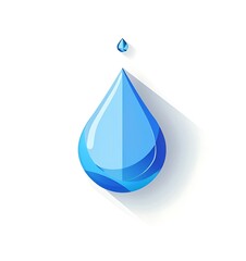 Clean Blue water drop, Minimalist Illustration, isolated on a transparent background