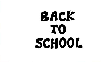Back To School Message Isolated on White Background. Vector illustration hand sketch simple lettering