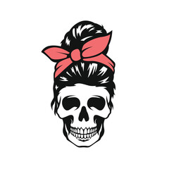 skull woman vector abstract modern logo