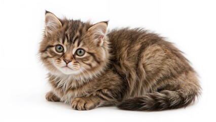 Obraz premium Gorgeous kitty featured on a clean white surface