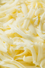 Homemade Shredded Mozzarella Cheese in a Bowl