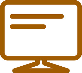 Flat style desktop icon in brown line art.