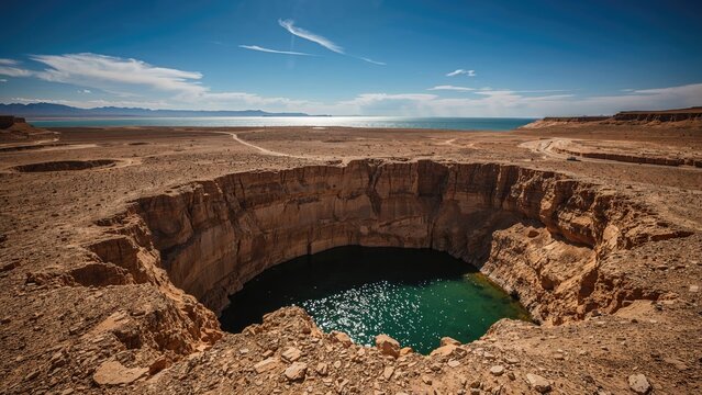 Collapsed ground formation in an arid region