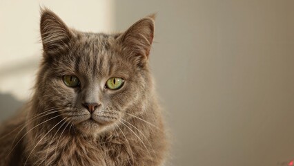 Obraz premium Charming slate-hued cat soaking up the sun