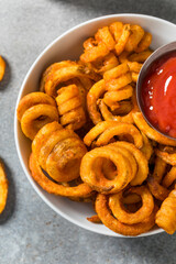 Unhealthy Seasoned Curly French Fries