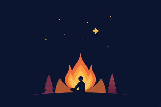 campfire under night stars