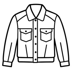 Casual denim jacket design with collar and buttons