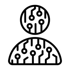 Cryptocurrency user icon. Line icon. Vector icon with editable stroke. Isolated on transparent background.