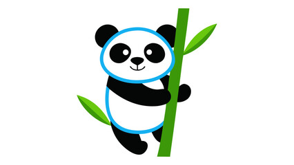 Cartoon Illustration of a Happy Panda