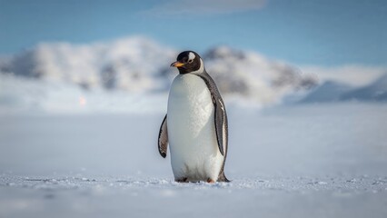 Obraz premium Antarctic Adelie penguin in its natural habitat