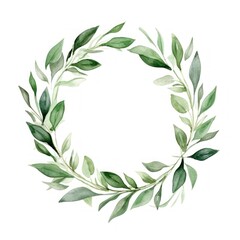 Elegant watercolor leaf wreath