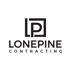 The **LonePine Contracting logo** combines strong typography with a nature-inspired element, reflecting reliability, craftsmanship, and trust, ideal for a professional contracting brand.
