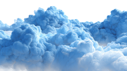 Fluffy blue clouds gathering in the sky, creating a serene atmosphere.