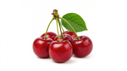 Obraz premium Fresh juicy cherries separated from the bunch.