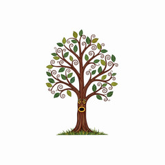 Folk Art Haunted Tree Face