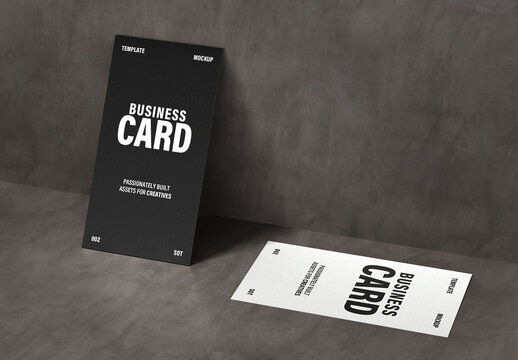 Double 90x50 Business Card Mockup