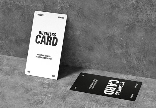 Double 90x50mm Business Card Mockup