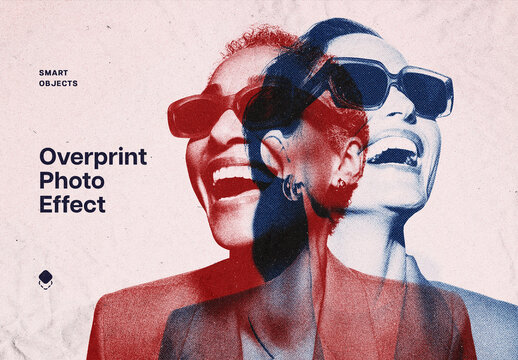 Overprint Photo Effect Mockup