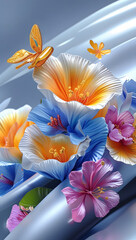 High definition, commercially valuable, expertly composed digital floral wallpaper images, featuring stunning and visually appealing designs, with vibrant colors, intricate details, and a harmonious b