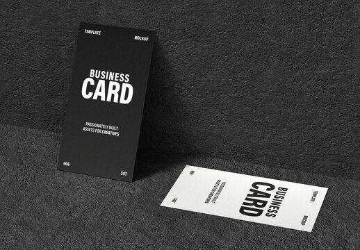 Realistic Double 90x50mm Business Card Mockup