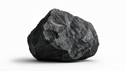 Obraz premium Basalt stone separated on a plain backdrop