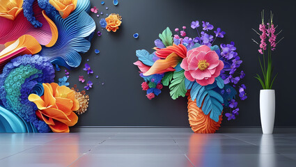 High definition, commercially valuable, expertly composed digital floral wallpaper images, featuring stunning and visually appealing designs, with vibrant colors, intricate details, and a harmonious b