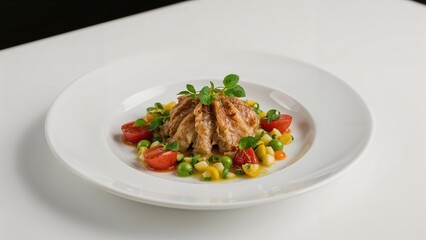 Fototapeta premium Mouthwatering and charming food displayed on a serving dish