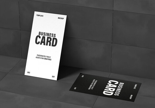 Cardboard Double 90x50mm Business Card Mockup