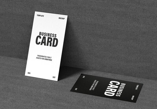 Minimalistic Double 90x50mm Business Card Mockup
