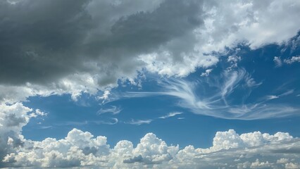 An impressive display of clouds featuring a heavy cloud cover on top