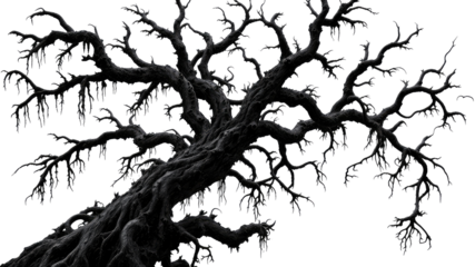 Dead tree PNG transparent images, dead tree isolated on white background, fantasy dead tree