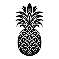 Ornate Black and White Pineapple Design
